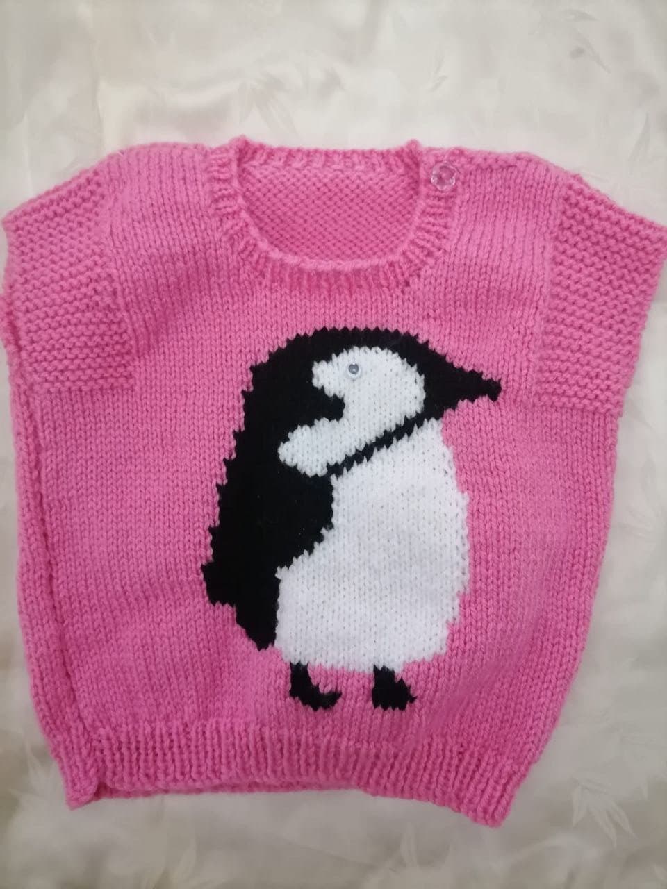 Knit Pink Penguin Jersey